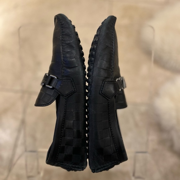 Louis Vuitton Men’s Hockenheim Damier Black Loafers 8 1/2 - Picture 6 of 11